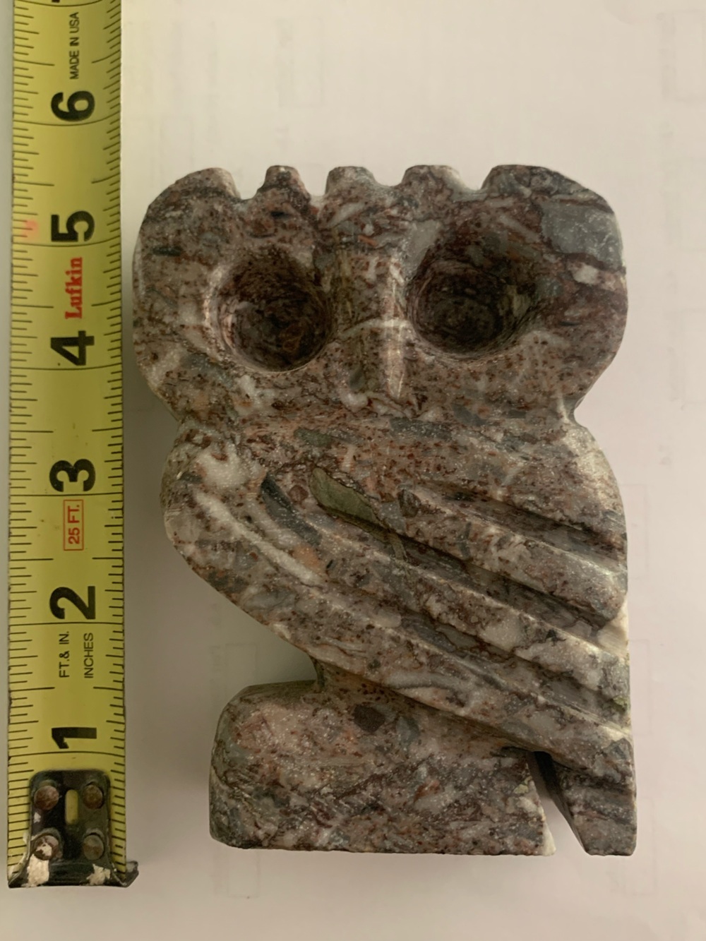 Vintage Hand Carved Stone Owl Figurine, Small Stone Owl Sculpture,
